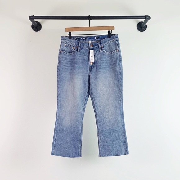 NWT J. Crew 9" mid rise demi-boot crop jean in Waterwood wash - Picture 6 of 12